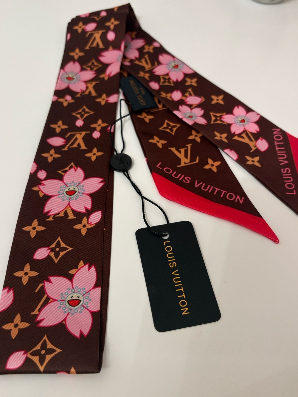 Designer Inspired Pink Cherry Blossom Bandeau / Twilly Scarf 🌸